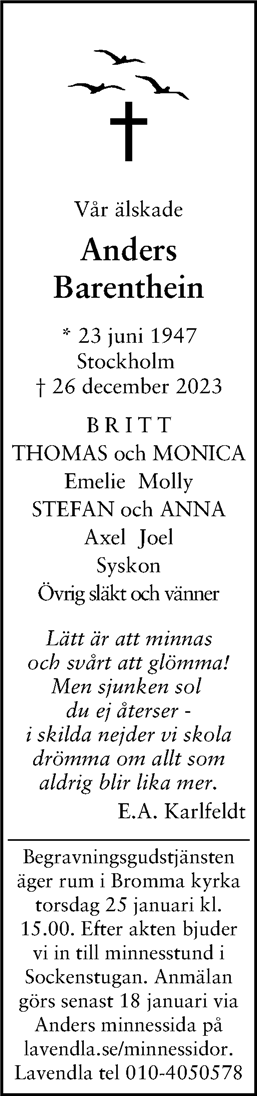 Dödsannons för Ante