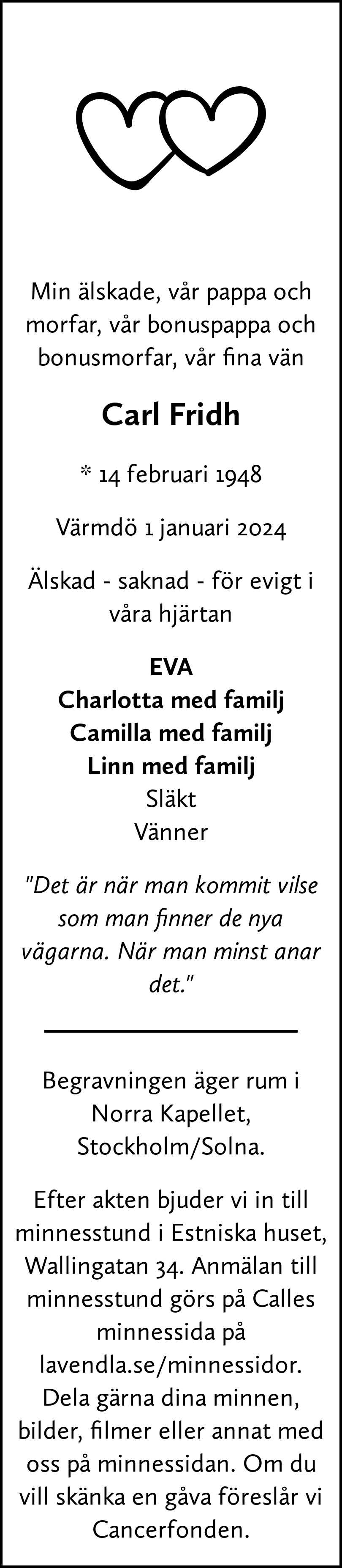 Dödsannons för Carl