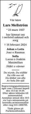 Dödsannons för Lars