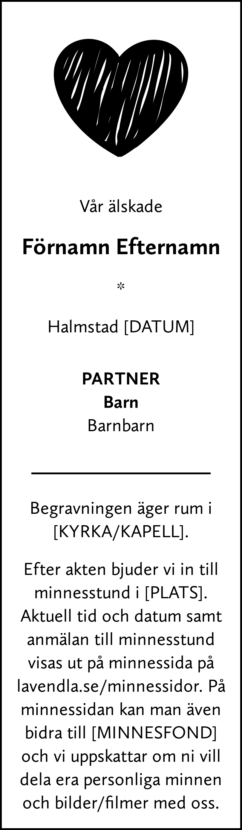 Dödsannons för Förnamn