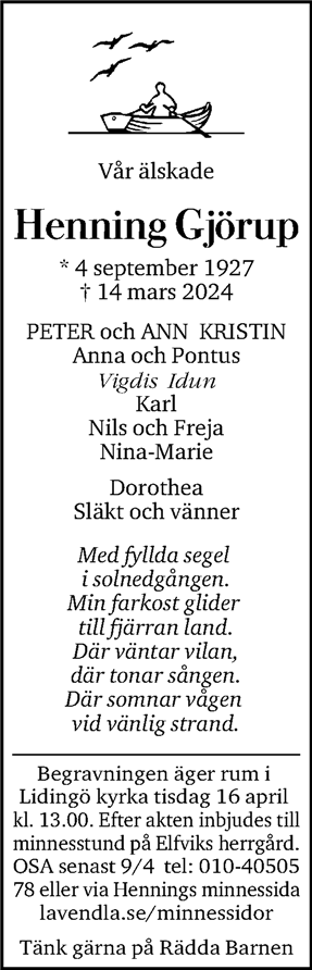 Dödsannons för Henning