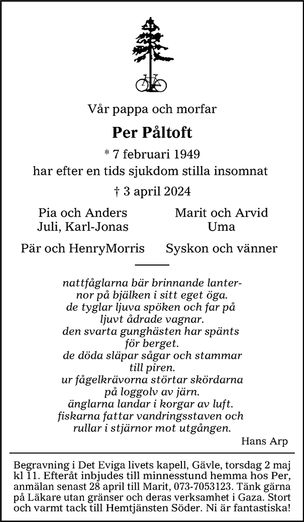 Dödsannons för Per