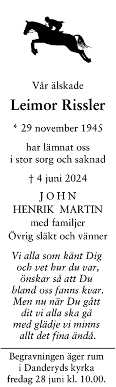 Dödsannons för Leimor