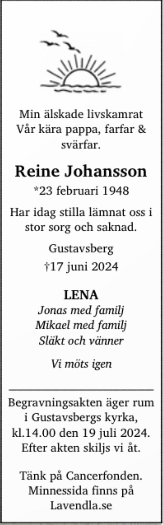 Dödsannons för Reine
