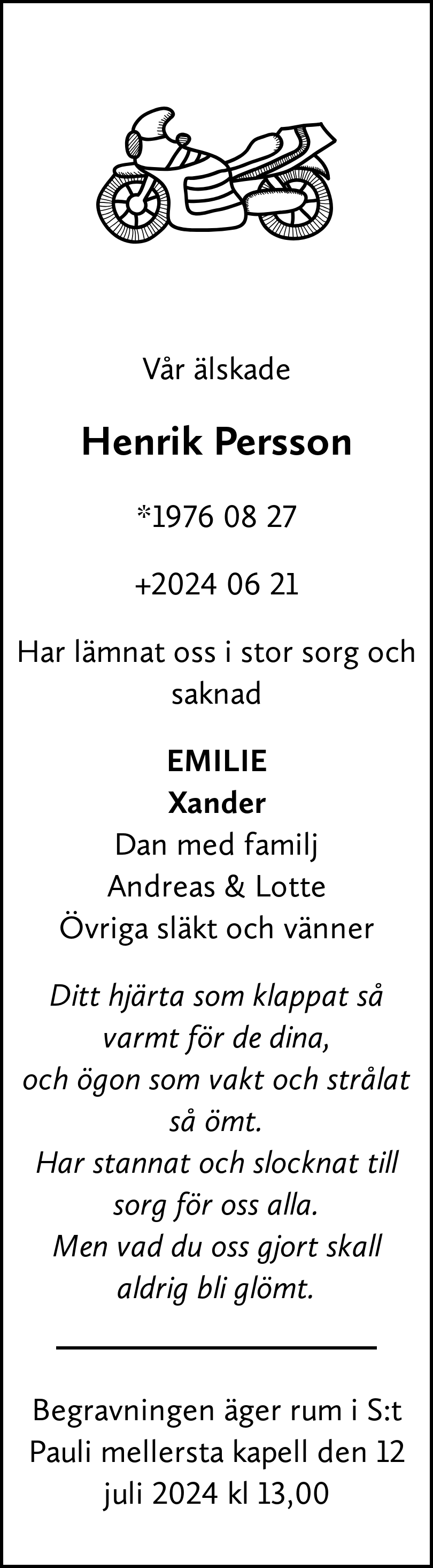 Dödsannons för Henrik