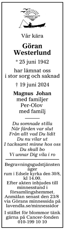 Dödsannons för Göran