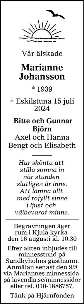 Dödsannons för Marianne