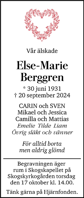 Dödsannons för Else-Marie