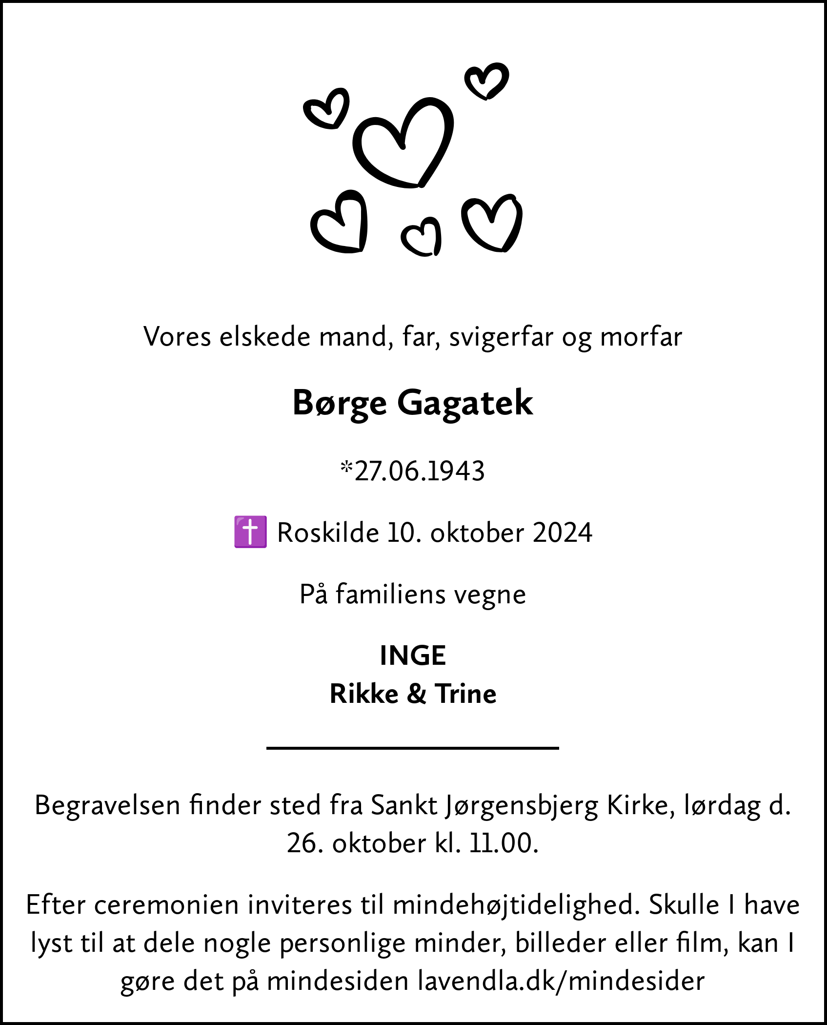 Dødsannonce for Børge Alleshauge