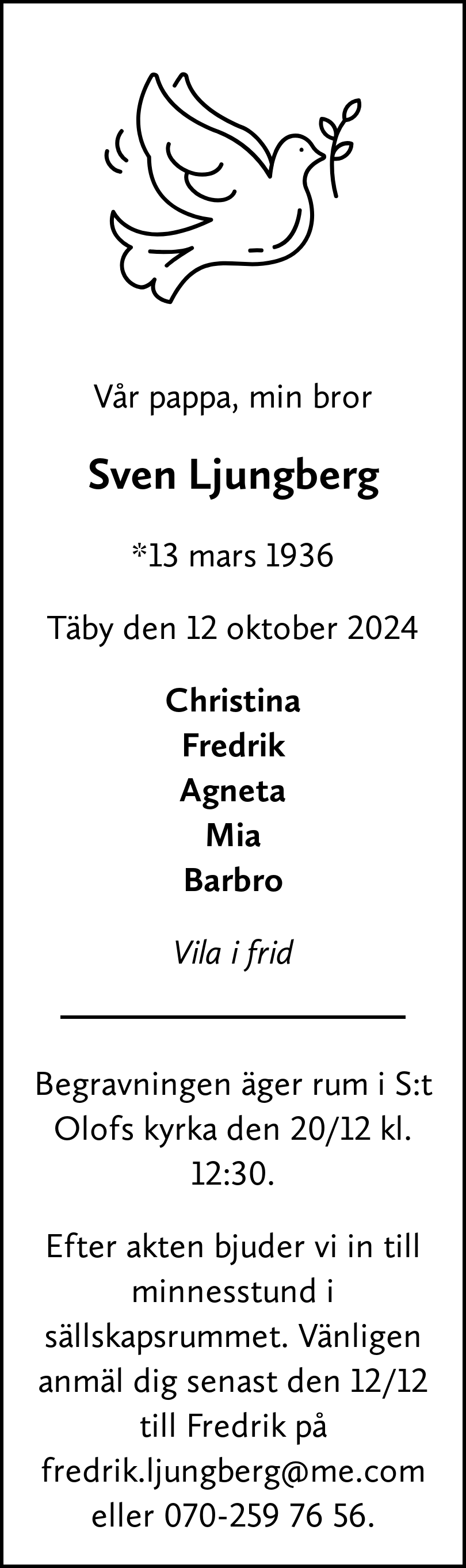 Dödsannons för Sven