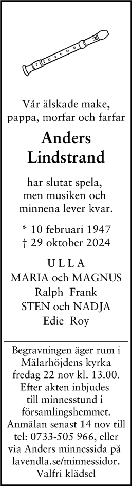 Dödsannons för Anders