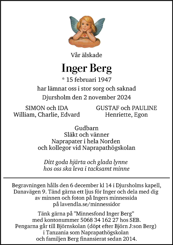 Dödsannons för Inger