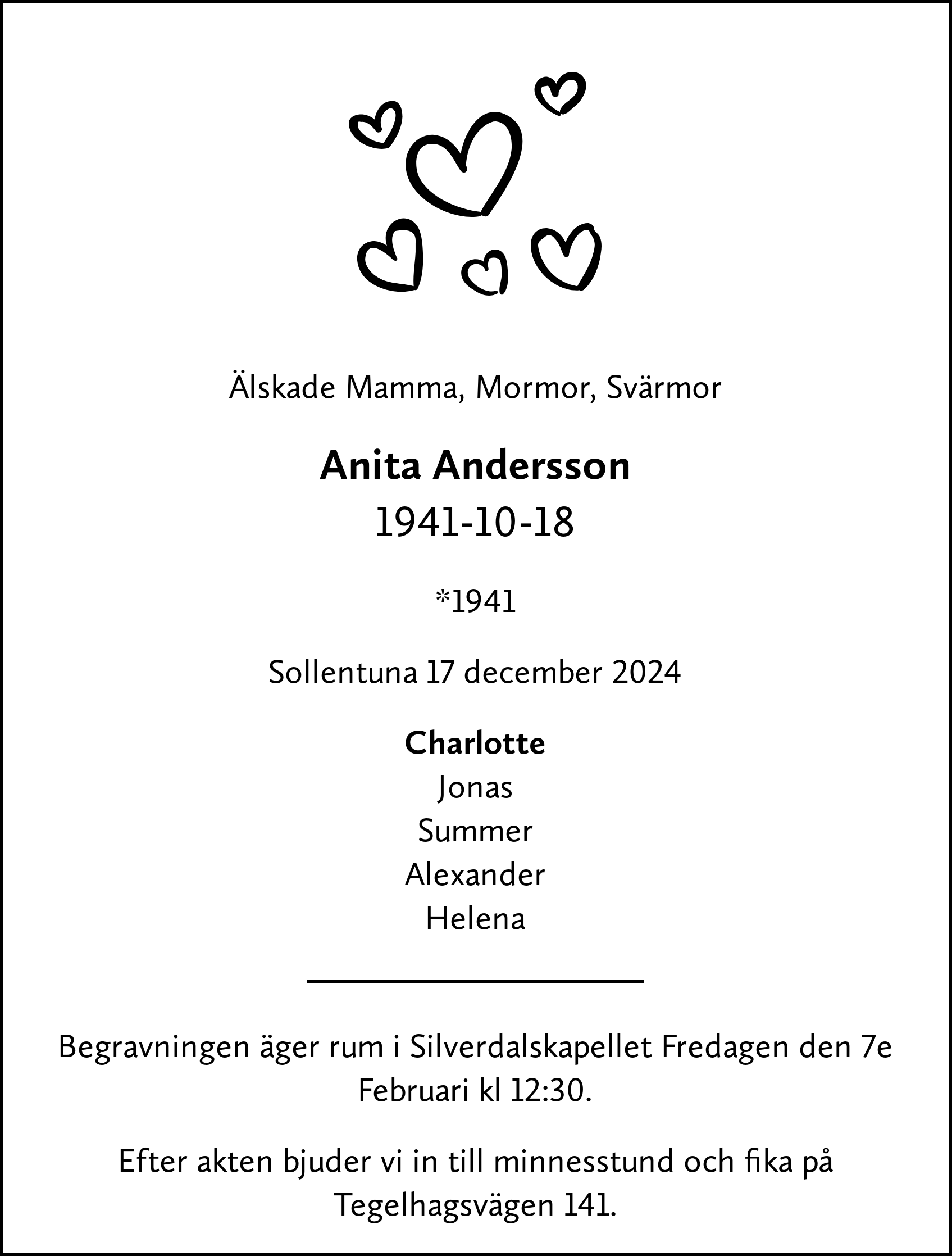 Dödsannons för Anita