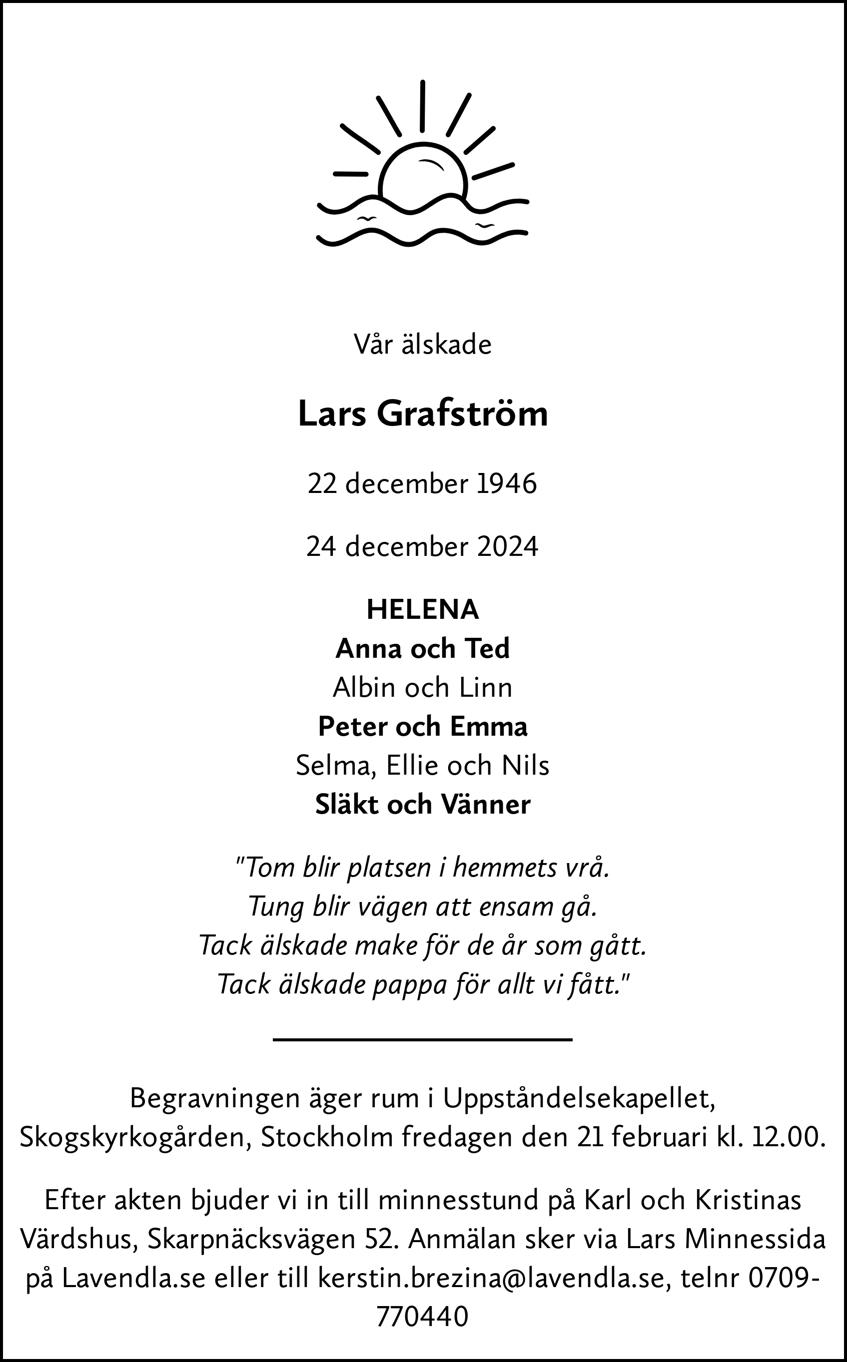 Dödsannons för Lars