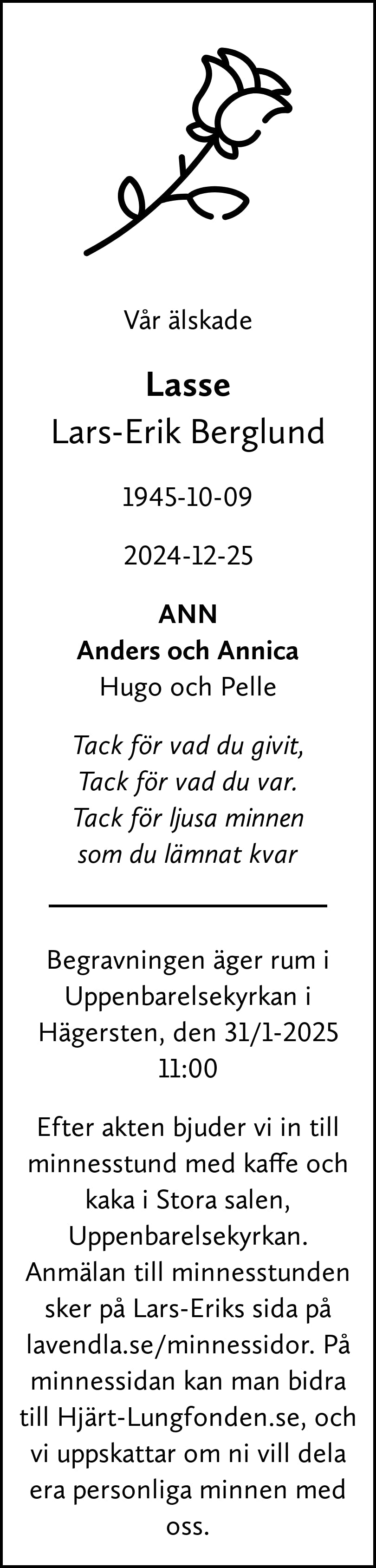 Dödsannons för Lasse