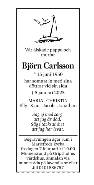 Dödsannons för Björn