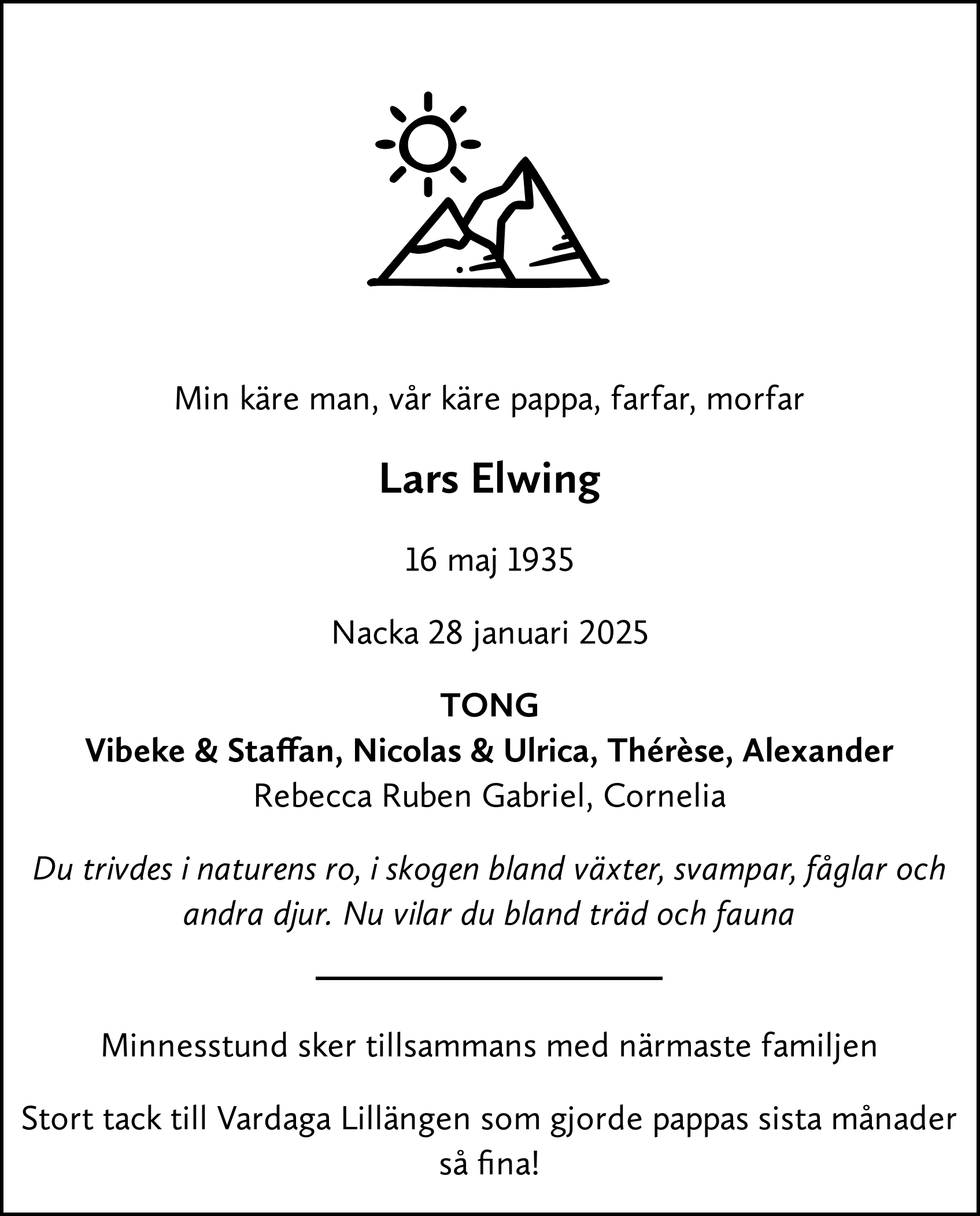 Dödsannons för Lars