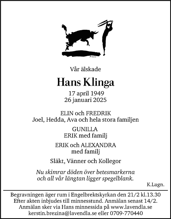 Dödsannons för Hans