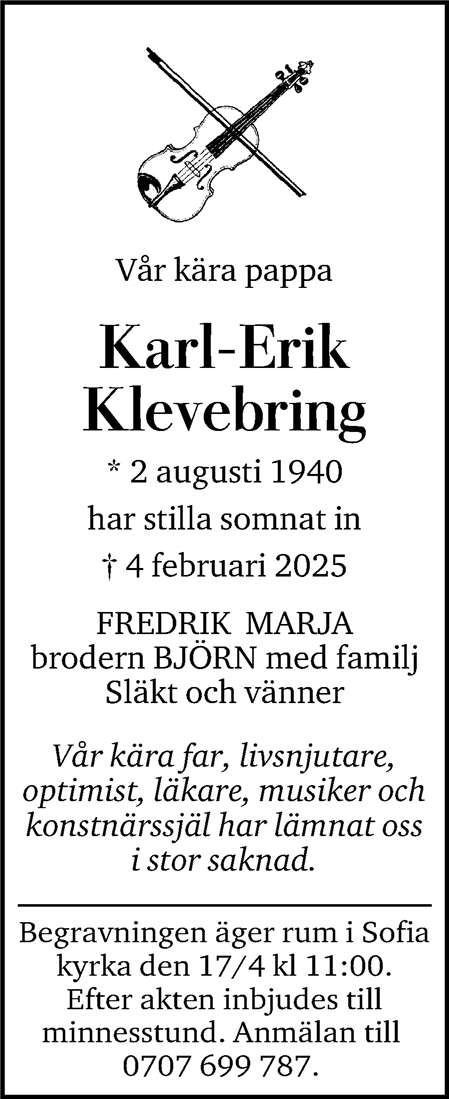 Dödsannons för Karl-Erik