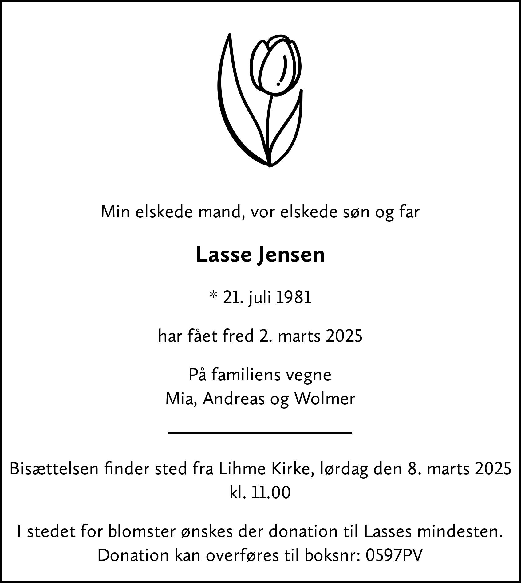 Dødsannonce for Lasse