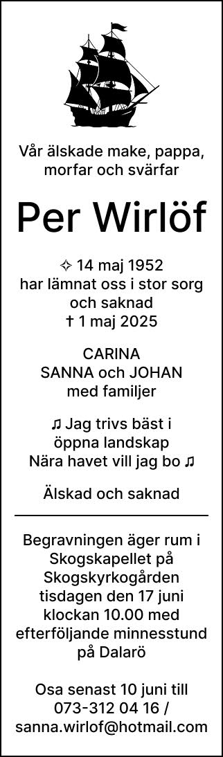 Dödsannons för Per