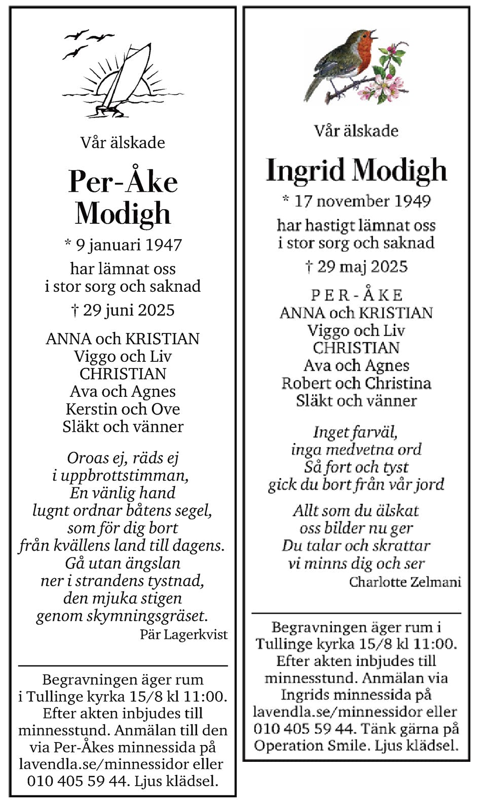 Dödsannons för Ingrid