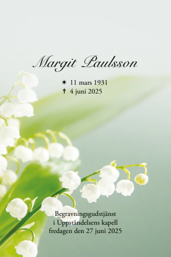 Till minne av Margit Paulsson | Lavendla