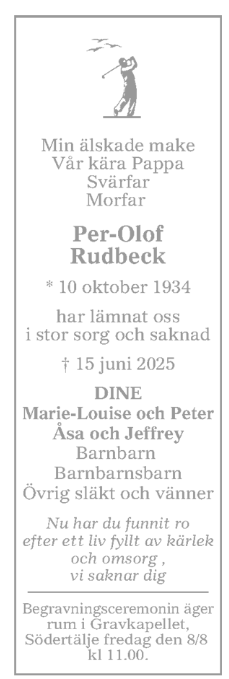 Dödsannons för Per Olof Bertil