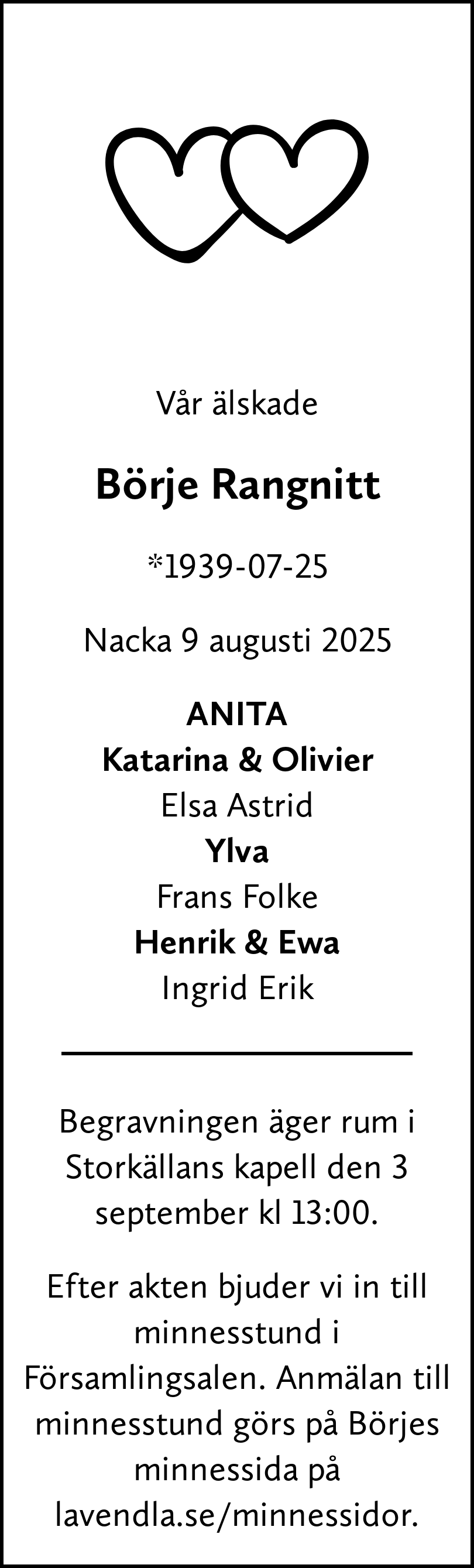 Dödsannons för Börje