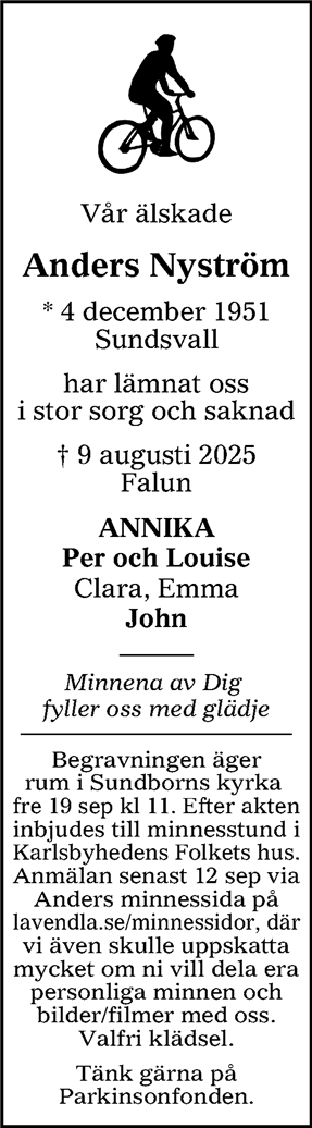 Dödsannons för Anders