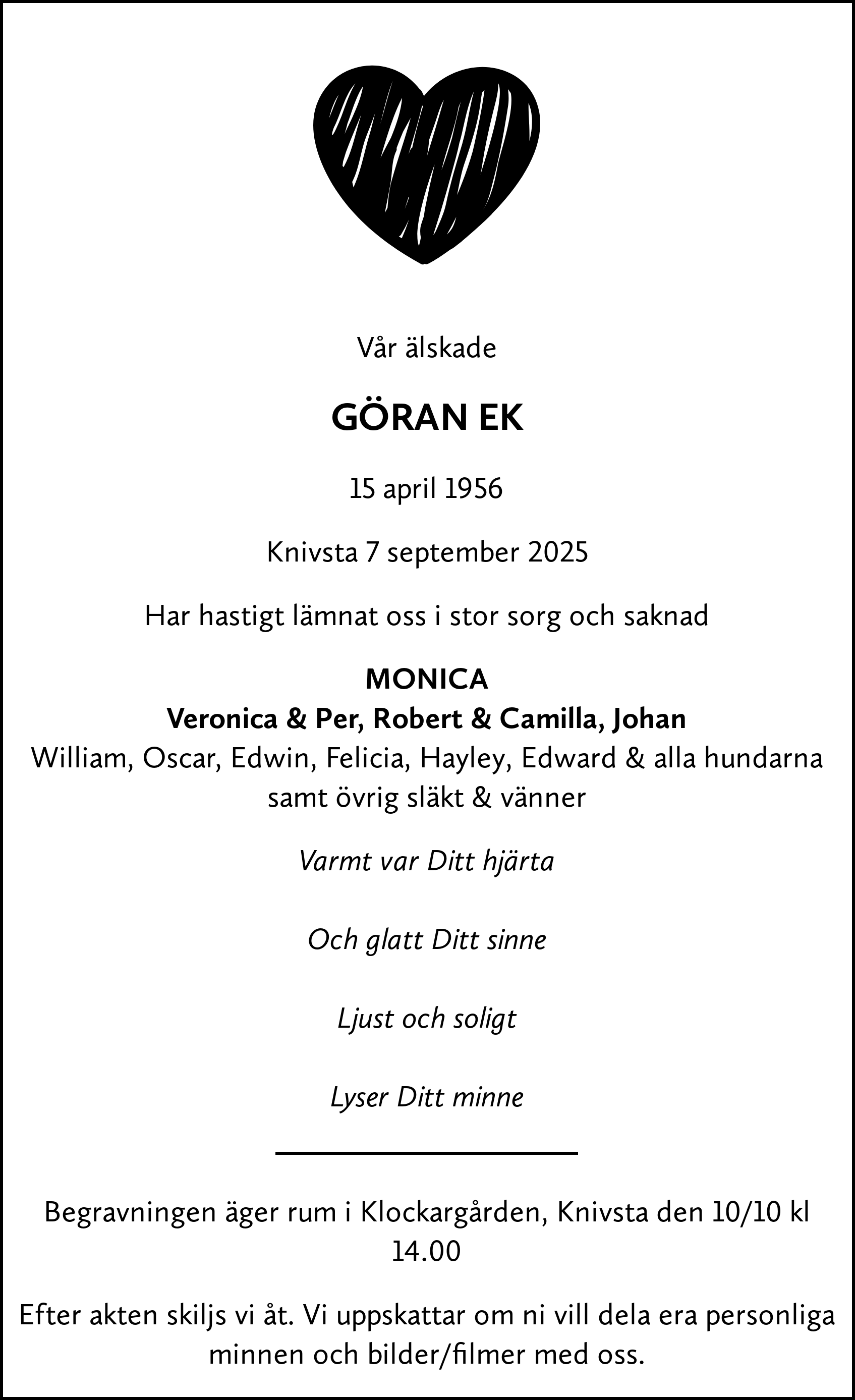 Dödsannons för Eken