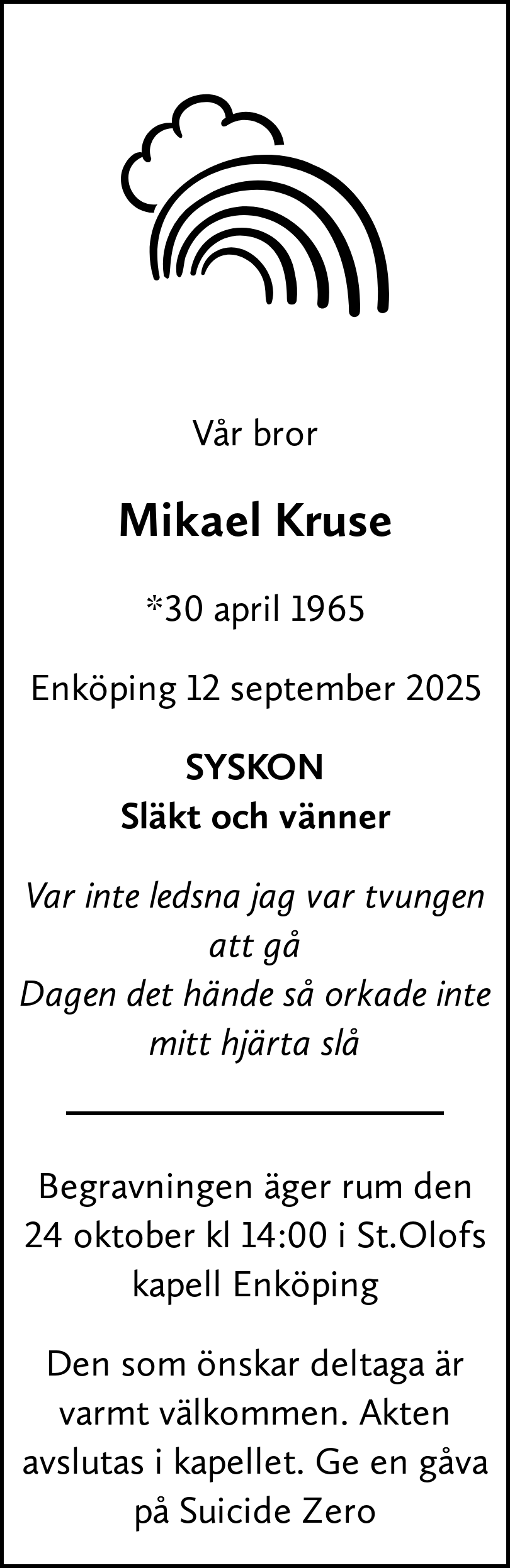 Dödsannons för Mikael