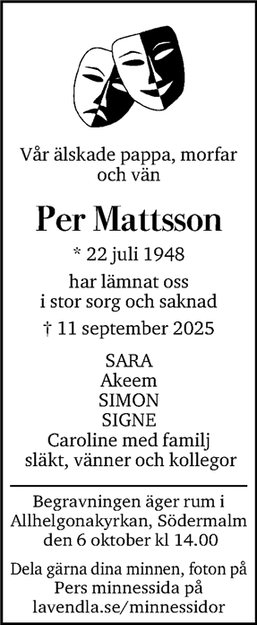 Dödsannons för Per