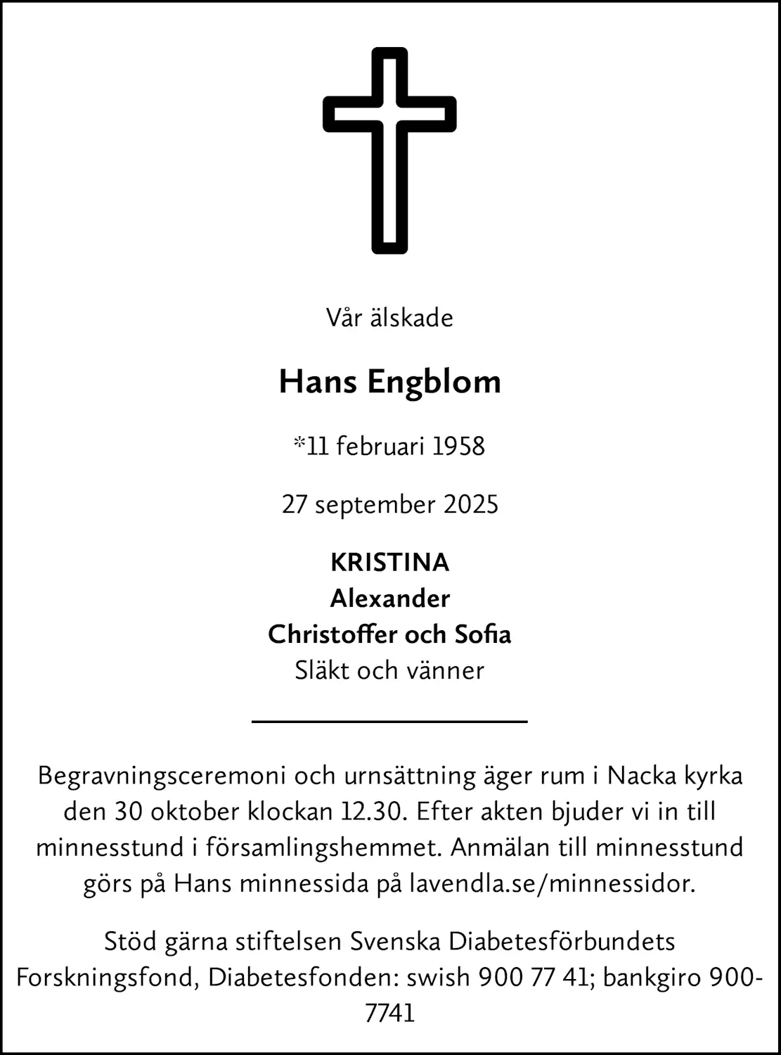 Till minne av Hans “Hasse” Engblom | Lavendla