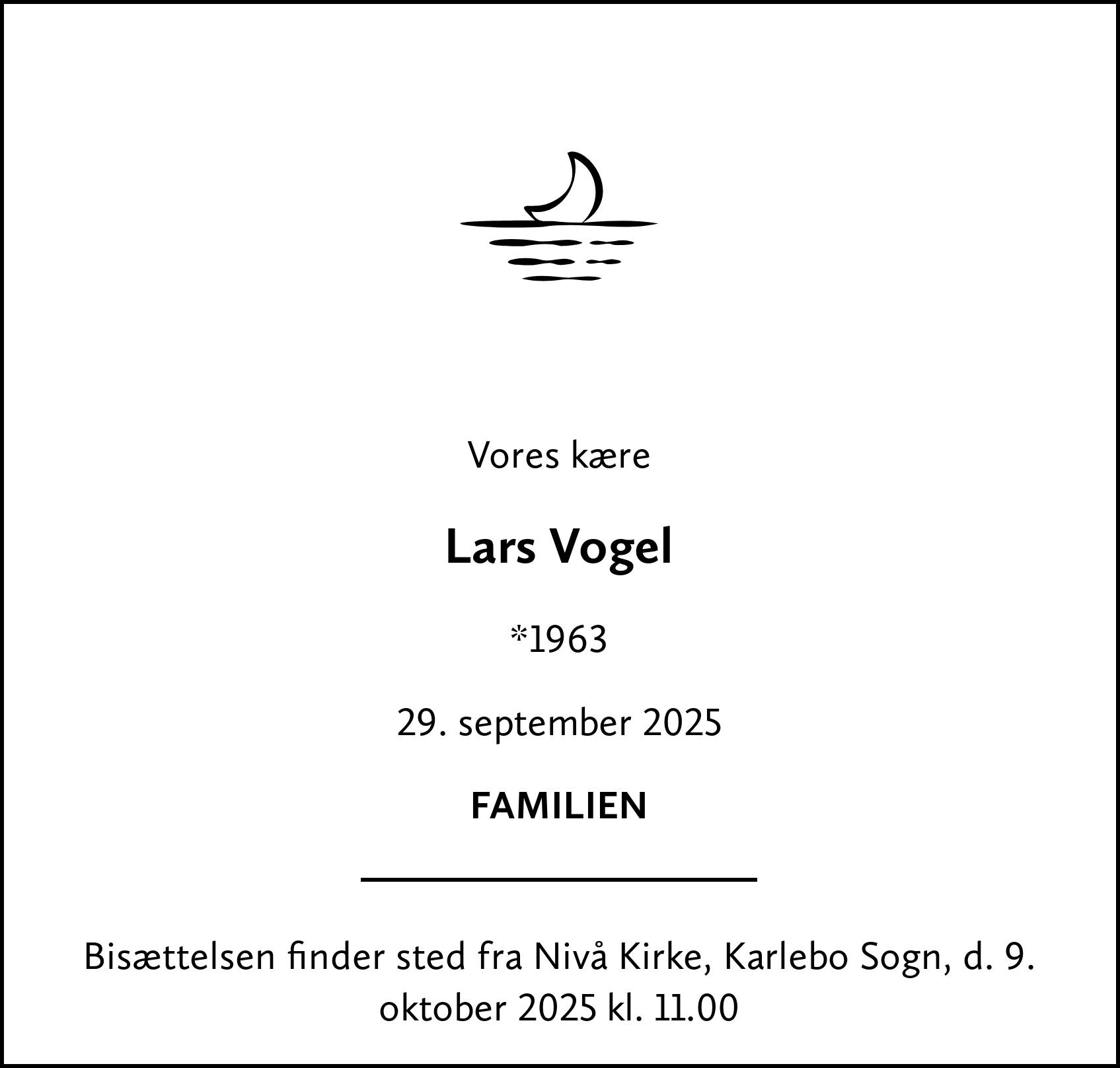 Dødsannonce for Lars