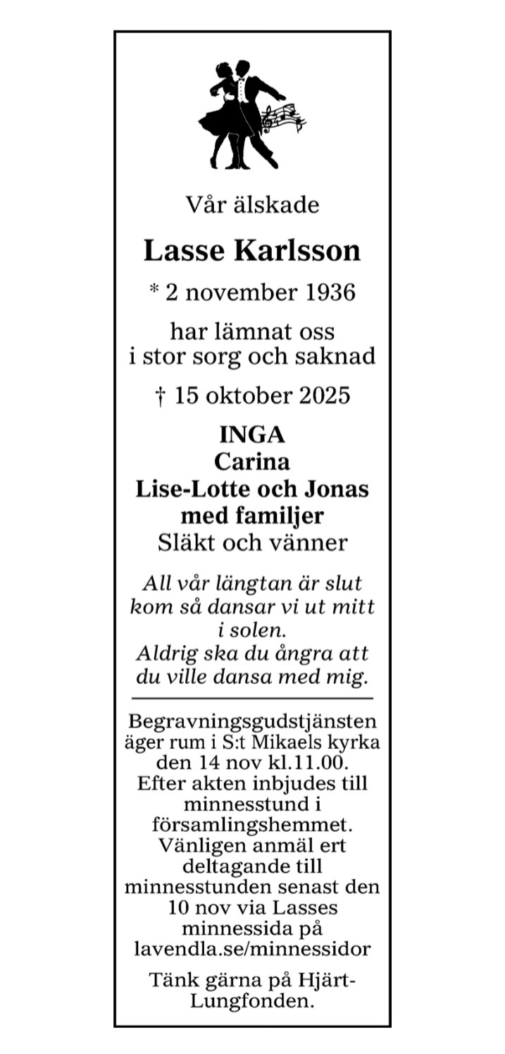 Dödsannons för Lasse