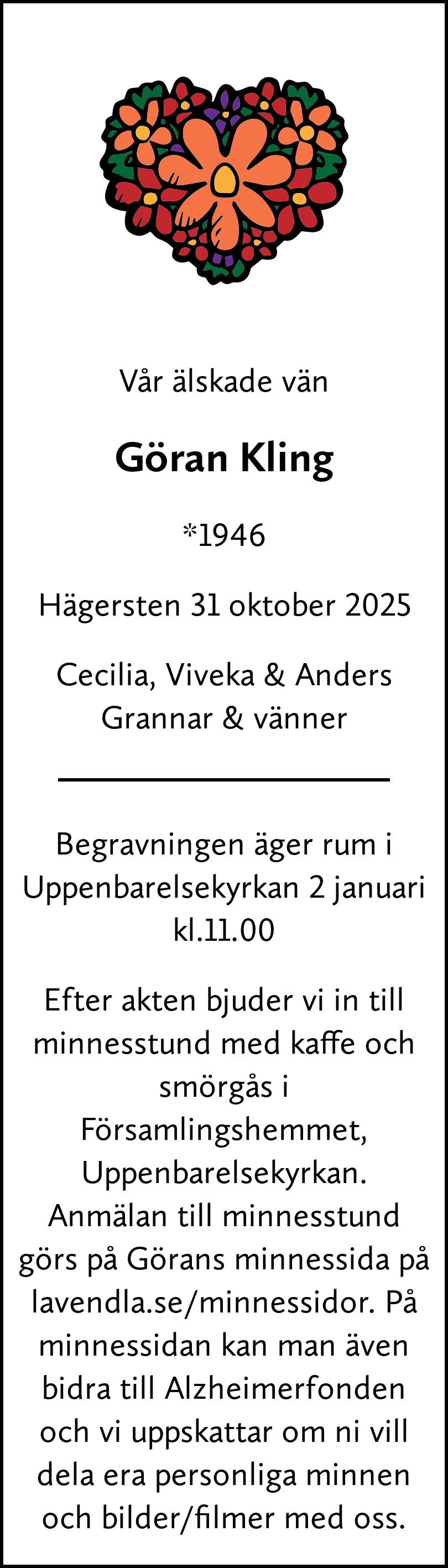 Dödsannons för Göran