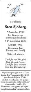 Dödsannons för Sten