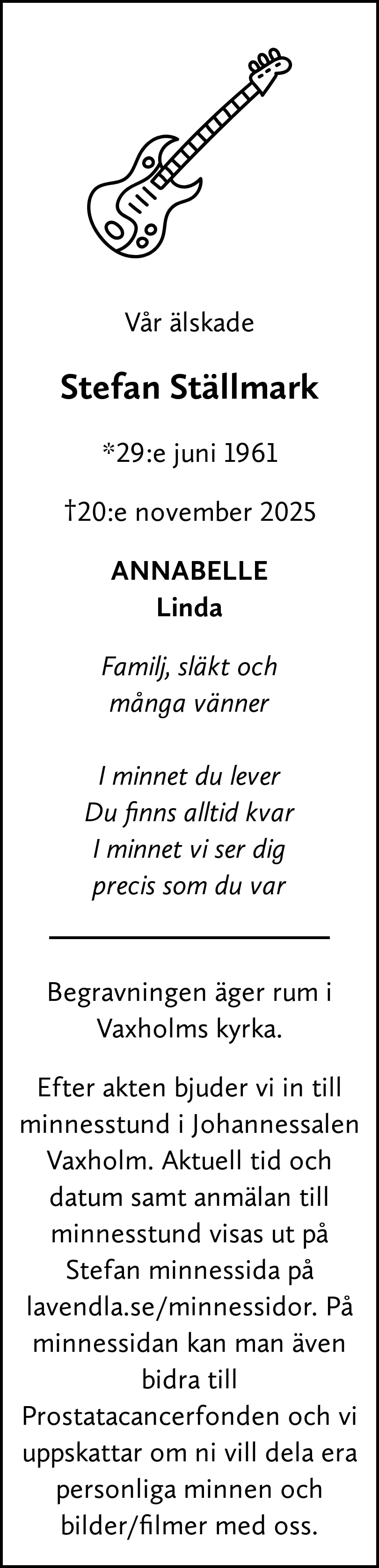 Dödsannons för Stefan