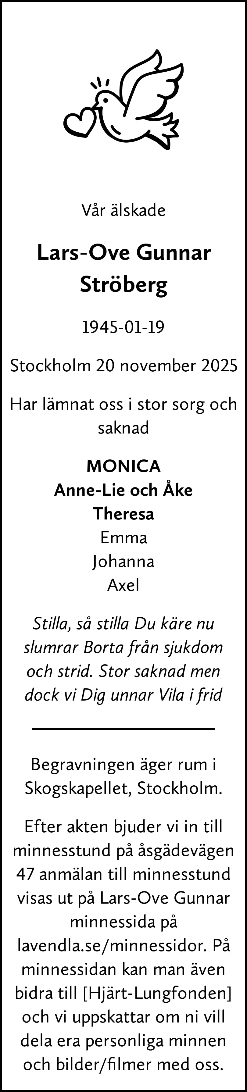 Dödsannons för Ove