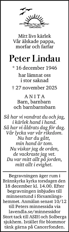 Dödsannons för Peter