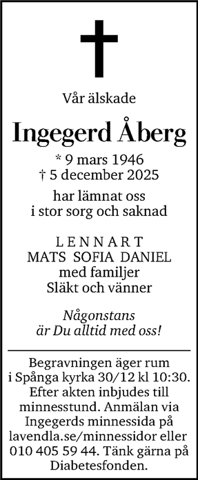 Dödsannons för Ingegerd