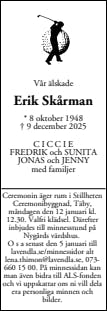 Dödsannons för Erik