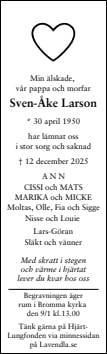 Dödsannons för Sven-Åke