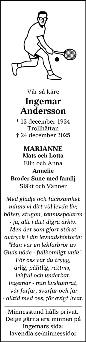Dödsannons för Ingemar