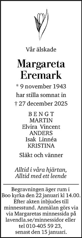 Dödsannons för Meta