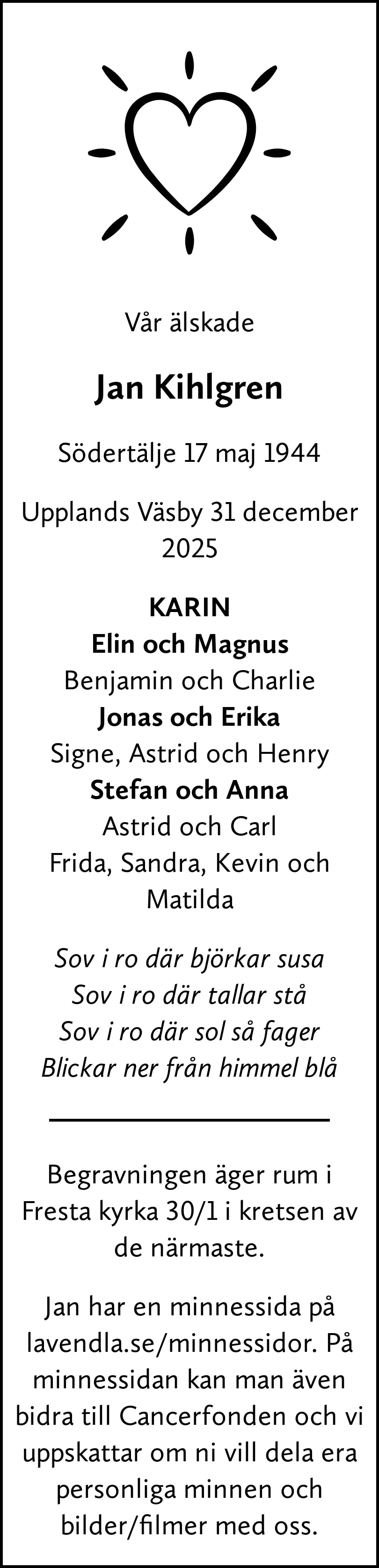 Dödsannons för Jan