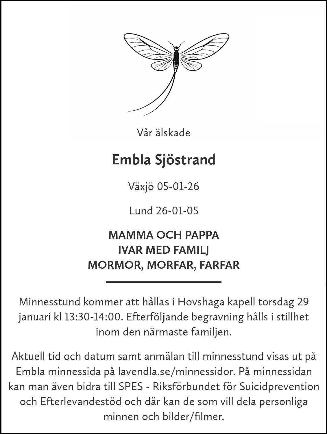 Dödsannons för Embla