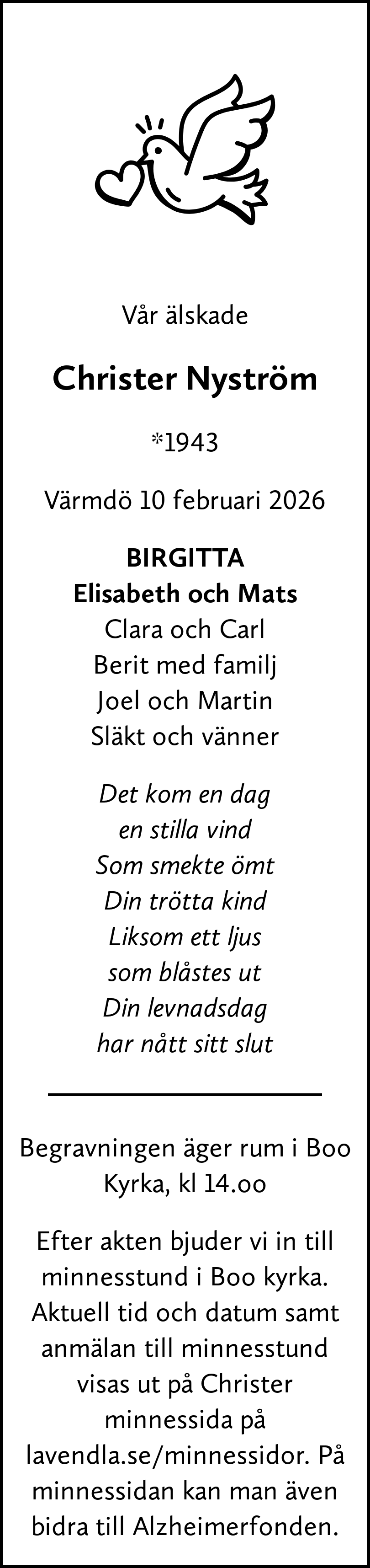 Dödsannons för Christer