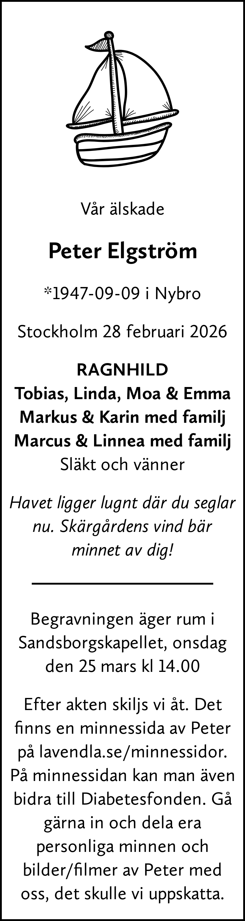 Dödsannons för Peter